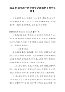 2023组织专题生活会会议记录范例【推荐5篇】