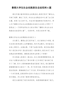 暑期大学生社会实践报告总结范例4篇