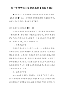 班子年度考核主要优点范例【热选4篇】