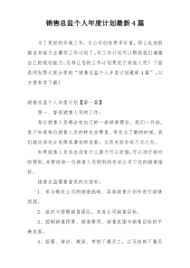销售总监个人年度计划最新4篇