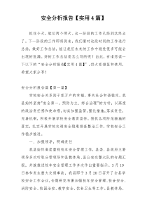安全分析报告【实用4篇】