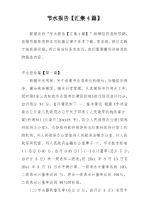 节水报告【汇集4篇】