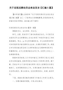 关于巡视巡察动员会表态发言【汇编5篇】