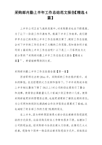 采购部内勤上半年工作总结范文报告【精选4篇】