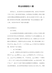 财会实践报告5篇