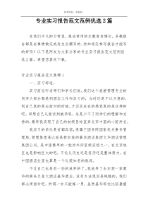 专业实习报告范文范例优选2篇