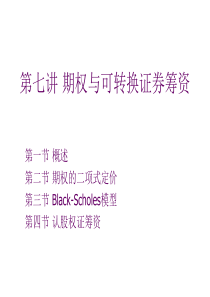 北大光华财务管理第七章期权与可转换证券