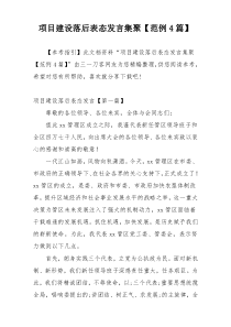项目建设落后表态发言集聚【范例4篇】