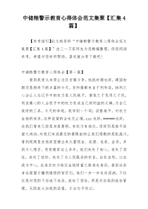 中储粮警示教育心得体会范文集聚【汇集4篇】
