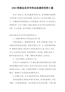 2023铁路业务员年终总结通用范例5篇