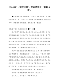 [300字]《航拍中国》观后感范例（最新4篇）