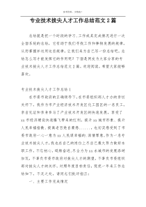 专业技术拔尖人才工作总结范文2篇