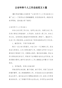 公安年终个人工作总结范文5篇