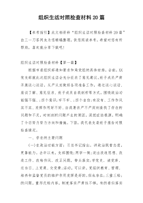 组织生活对照检查材料20篇