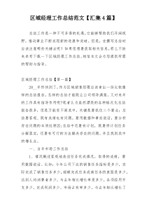 区域经理工作总结范文【汇集4篇】
