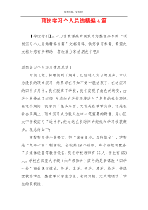 顶岗实习个人总结精编4篇