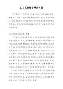 实习实践感言最新4篇