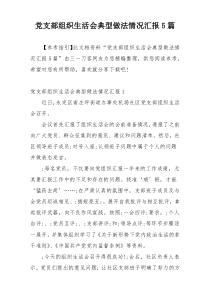 党支部组织生活会典型做法情况汇报5篇