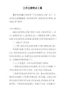 工作主要特点3篇