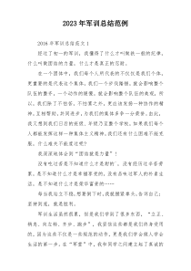 2023年军训总结范例