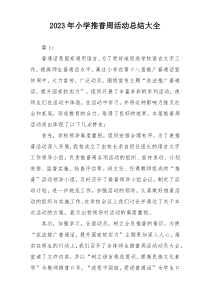 2023年小学推普周活动总结大全