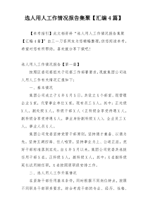 选人用人工作情况报告集聚【汇编4篇】
