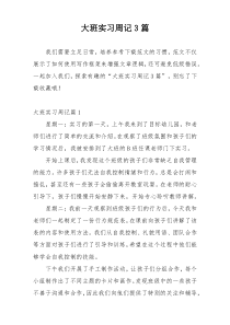 大班实习周记3篇