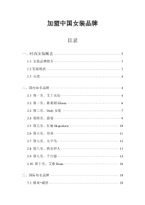 加盟中国女装品牌