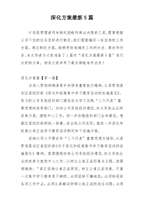 深化方案最新5篇