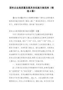 国有企业高质量发展具体实施方案范例（精选4篇）