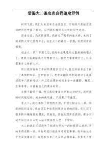 借鉴大二鉴定表自我鉴定示例