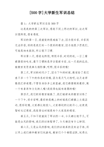 [500字]大学新生军训总结
