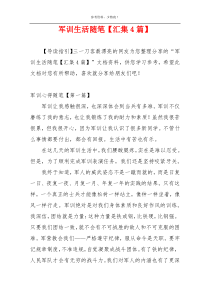 军训生活随笔【汇集4篇】
