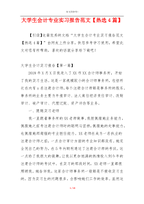 大学生会计专业实习报告范文【热选4篇】