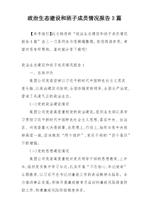 政治生态建设和班子成员情况报告3篇