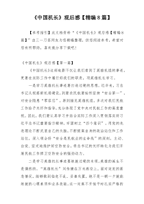 《中国机长》观后感【精编8篇】