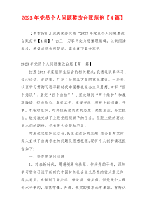 2023年党员个人问题整改台账范例【4篇】