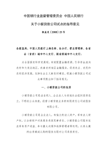 小额贷款指导意见