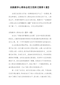 实践教学心得体会范文范例【推荐5篇】