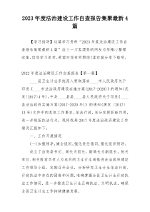 2023年度法治建设工作自查报告集聚最新4篇