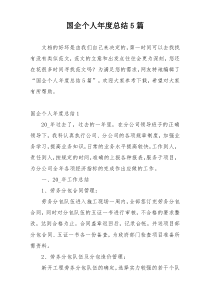 国企个人年度总结5篇