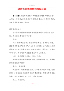 调研报告提纲格式精编3篇