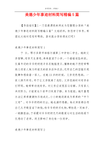 美德少年事迹材料简写精编5篇