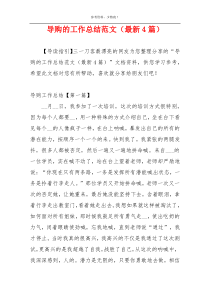 导购的工作总结范文（最新4篇）