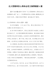 北大荒精神的心得体会范文集聚最新4篇