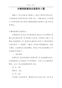 乡镇效能建设自查报告2篇
