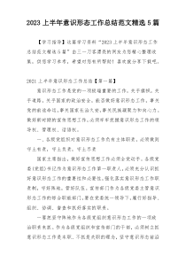 2023上半年意识形态工作总结范文精选5篇