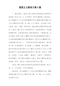 爱国主义教育方案5篇