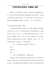 专项治理自查报告【精编8篇】