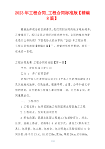 2023年工程合同_工程合同标准版【精编8篇】